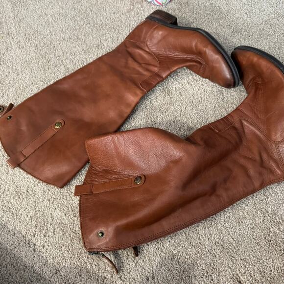 Sam Edelman Penny Tall Brown Leather Riding Boots Short Heel Women's Size 8.5 - Picture 13 of 16